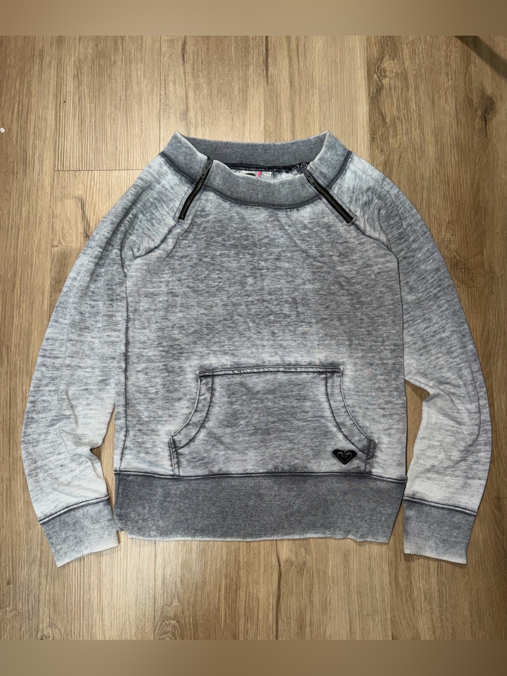 Roxy Grey Marled Pullover Hoodie